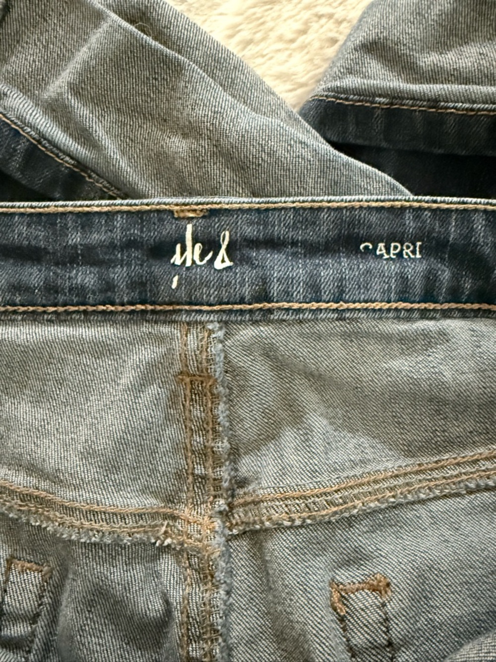 Style & Co Classic Dark Wash Capri Jeans - Picture 3 of 6